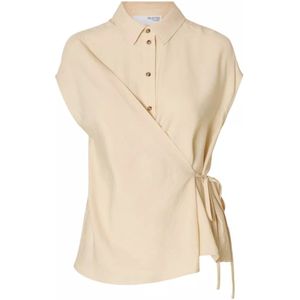 Selected Femme Top Wrap Blouse Birch
