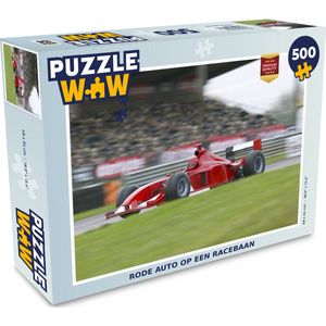 Puzzel Rode auto op een racebaan - Legpuzzel - Puzzel 500 stukjes