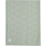 Jollein - Deken Wieg 75x100cm - Wiegdeken, Wiegdekentje, Dekentje Baby - Shell Knit - Sea Foam - GOTS