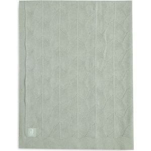 Jollein - Deken Wieg 75x100cm - Wiegdeken, Wiegdekentje, Dekentje Baby - Shell Knit - Sea Foam - GOTS