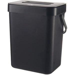 Keuken Compostbak - Afvalbak met Deksel voor Compostering (Zwart)