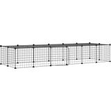 vidaXL-Huisdierenkooi-met-deur-28-panelen-35x35-cm-staal-zwart