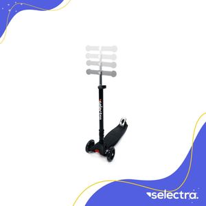 Selectra kinderstep met 4 lichtgevende wielen – Kick step voor kinderen van 3 t/m 9 jaar – Led scooter met click and ride functie - Zwart