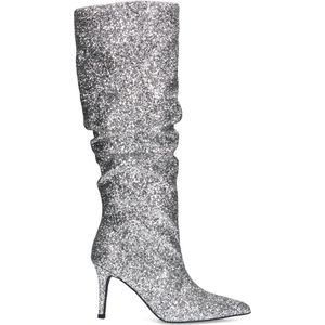 Sacha - Dames - Zilveren hoge glitter laarzen - Maat 38