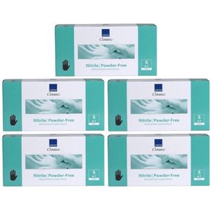 10x Abena Nitril-Handschoenen Classic poedervrij Maat S zwart 100st