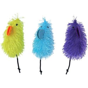 De Boon - Kattenspeelgoed - Muis met staart - Assorti funkleuren - 14 cm.