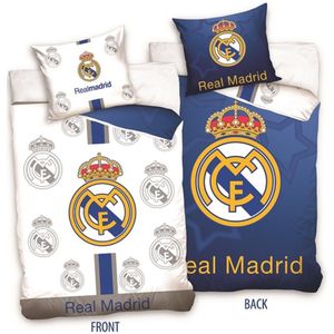 Real Madrid - Dekbedovertrek - Wit en Diepblauw - 140 x 200 cm