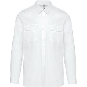 Overhemd Heren M Kariban Lange mouw White 100% Katoen