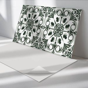 Wallfluent Vinyl Wandpaneel - Plantenpatroon in tegel Zelfklevend Wandpaneel - 100 cm x 50 cm - Groente PVC wandpaneel - Set van 1 - Rechthoekig Wandbekleding Vinyl - Texturen Wandpaneel - PVC Muurpaneel - Wandpaneel Keuken en Badkamer