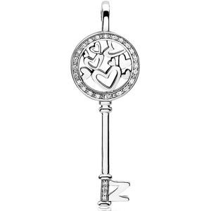 Zinzi zilveren hanger sleutel wit ZIH636Z