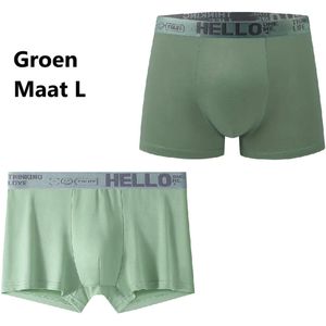 HELLO Elastische Heren Boxershort I Onderbroek Mannen I Heren Ondergoed I Ademend, Zacht & Comfortabel I Maat L I Groen