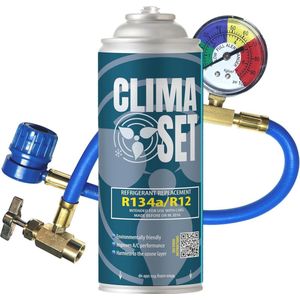 Vervangingsgas voor auto-airco R134a met slang en manometer - Koelvloeistof set voor voertuigen 1995-2016