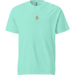 Bitcoin T-shirt - Bitcoin SATS Symbool - Oranje Geborduurd - Unisex - 100% Katoen - Mint Groen - Maat S | Bitcoin cadeau| Bitcoin T-shirt| Bitcoin Shirt| Bitcoin Merch| Bitcoin Merchandise| Bitcoin Kleding| Crypto T-shirt