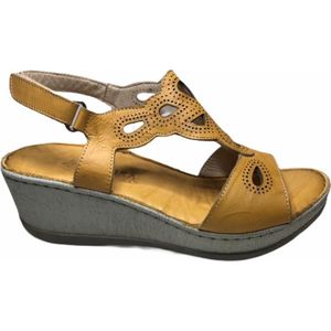 manlisa plateau sandaal s207-8015 geel mt 37