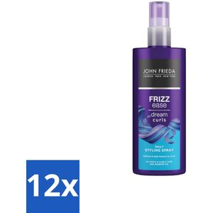 John Frieda – Styling Spray – Frizz Ease Dream Curls Daily – Krulverzorging – 200 ml - Voordeelverpakking - 12 stuks