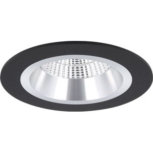 Bolzano - Inbouwspot Zwart/Aluminium Rond - Verdiept - 1 Lichtpunt - Ø 93mm