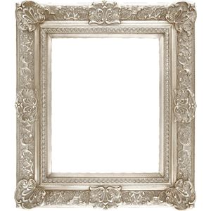 Barok spiegel in houten sierlijst met ornamenten - Wand Spiegel William Buitenmaat 66x76 cm Zilver - Badkamerspiegel barok - Hangspiegel - Muurspiegel