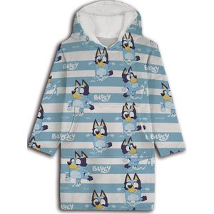 Bluey Plaid Sweatshirt, kindermaat, oversized poncho met lange mouwen van zacht flanel met sherpavoering en capuchon. One Size Fits All (kinderen)