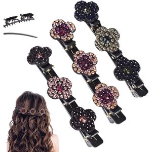 Kristallen haarspelden - Set van 3 elegante Franse haarspelden met strass