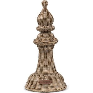 Riviera Maison Beeldjes Decoratie Naturel - Chess Bishop Schaakstuk - Rattan - (ØxH) 19x40