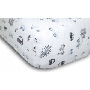 Baby Muslin Hoeslaken met Elastiek 60x120 cm - Voertuigen