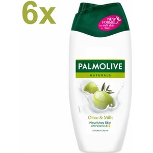Palmolive Naturals Douchecrème Olive & Milk – 6x 250 ml – Met Vitamine E – Verzachtend & Hydraterend | Voordeelverpakking
