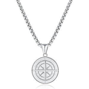 Halsketting van 316L roestvrij staal met kompas-hanger voor mannen