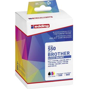 Edding Inktcartridge vervangt Brother LC-223BKCMY Compatibel Combipack Zwart, Cyaan, Magenta, Geel EDD-550 18-550-01