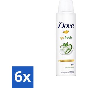 Dove Go Fresh - Deospray - Komkommer - 150 ml - Voordeelverpakking - 6 stuks