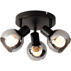 QAZQA vidro - Art Deco Dimbare LED Smart Plafondspot | Spotje | Opbouwspot incl. wifi met Dimmer - 3 lichts - Ø 35 cm - Zwart - Woonkamer | Slaapkamer | Keuken