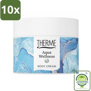 10 x Therme - Aqua Wellness - Bodycrème - Hydraterend - Verzorgend - 225gr - Grootverpakking - Bodycrème - Hydraterende Crème - Verzorging - Huidverzorging - Vegan Bodycrème