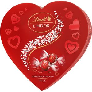 Lindt LINDOR Hart Cadeauverpakking - Melkchocolade Bonbons - Moederdag - 200 gram (16 bonbons)