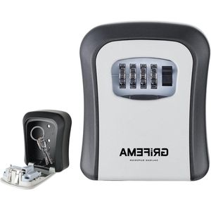 Lock Box Sleutelkastjes Key Lock Box met 4-Cijferige Cijfercode Sleutelkluis Wandmontage Voor Huis Garage Waterdichte Gray95mm40mm115mm