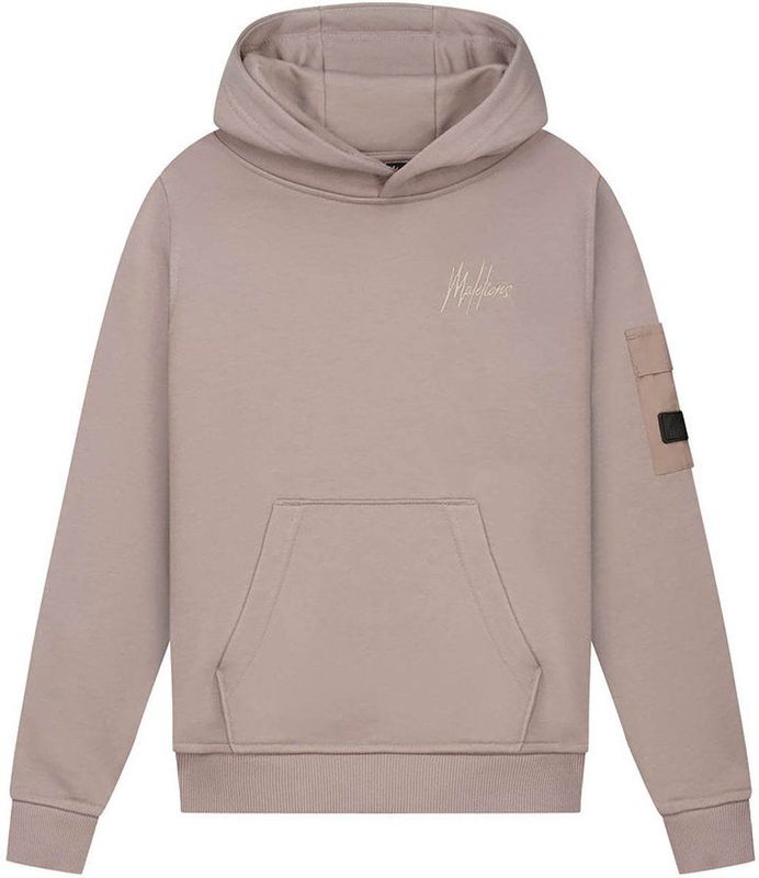 Malelions Kids Nylon Pocket Hoodie - Grey Brown 4-104