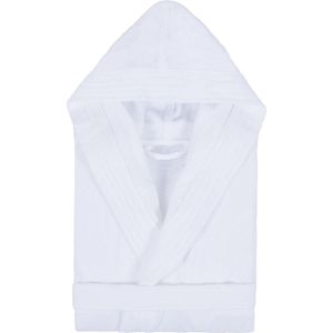 Badjas met Capuchon Uni Cool Velours Wit col 1 maat M