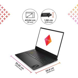 HP OMEN Transcend 16-u0380nd Intel® Core™ i7 i7-13700HX Laptop 40,6 cm (16"") WUXGA 32 GB DDR5-SDRAM 1 TB SSD NVIDIA GeForce RTX 4070 Wi-Fi 6E (802.11ax) Windows 11 Home Zwart