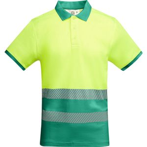 Technisch hoog zichtbaar / High Visability polo shirt met korte mouwen Geel / Groen model Atrio maat XL