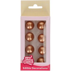 FunCakes Choco Balls - Bronze - Set/8 - Chocolade Decoratie Taart Eetbaar