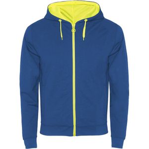 Roly - Fuji Sweater met Rits - Royal Blue 05/Fluor Yellow 221 maat L