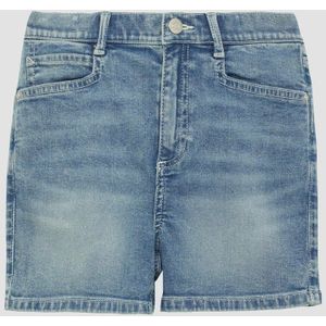 s.Oliver - Suri - Jeansshort - Blauw - Slim Fit, High Rise, Stretchkatoen, 5-Pocket Design