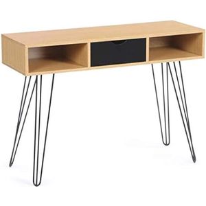 Noemi Vintage console met 1 lade van hout, naaldvoet