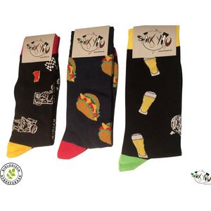 Sockyou box G14 - 3 paar Vrolijke bamboe sokken - Maat 41-45 Formule 1