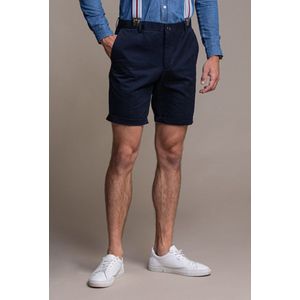 Laurent Vergne - Heren - Bermuda (korte broek) - Donkerblauw - 100% Katoen - maat 46- Slim fit - Valt klein