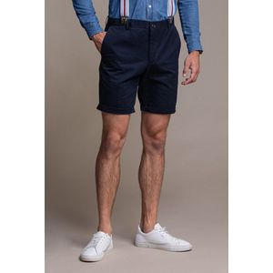 Laurent Vergne - Heren - Bermuda (korte broek) - Donkerblauw - 100% Katoen - maat XS (44) - Slim fit