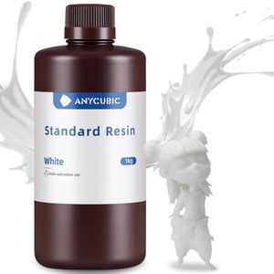 Anycubic Standard Resin White 1kg – UV Resin voor LCD 3D Printers – Snelle Uitharding – Hoge Nauwkeurigheid – Lage Krimp – 365–410nm – Standaard Hars voor Miniaturen & Prototyping