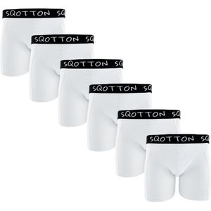 Heren boxershorts - SQOTTON® - 6 stuks - Basic/Wit - Maat L