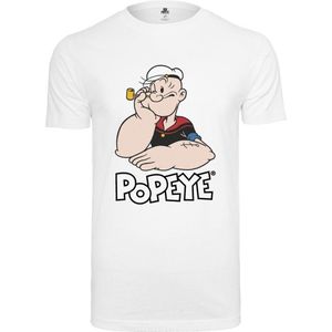 Merchcode Popeye - Popeye Logo And Pose Heren T-shirt - S - Wit