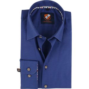 Suitable - Overhemd Smart Indigo Blauw - 43 - Heren - Slim-fit