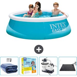 Intex Rond Opblaasbaar Easy Set Zwembad - 183 x 51 cm - Blauw - Inclusief Solarzeil - Onderhoudspakket - Zwembadfilterpomp - Solar Mat