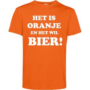 T-shirt Het is Oranje en het wil Bier | Koningsdag kleding | oranje t-shirt | Oranje | maat 5XL